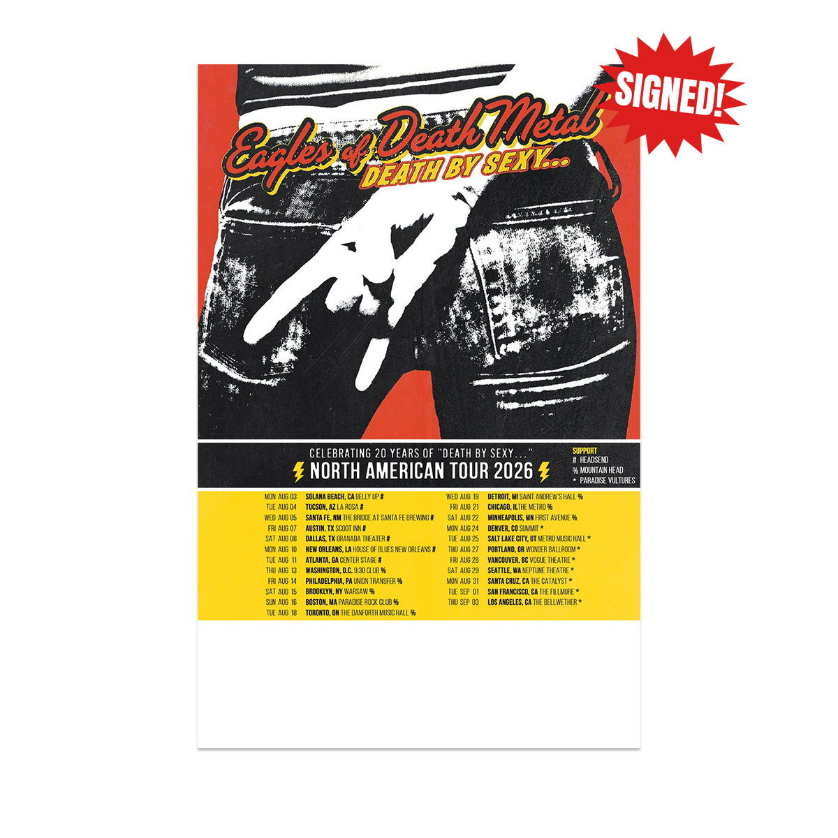 *Signed* Death By Sexy 11x17 Tour Poster